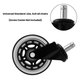 Heavy Duty Office Chair Caster Wheels, Set of 5, Incredibly Smooth & Quiet Casters