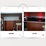 L Shaped Under Desk Cable Management Tray