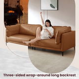 Big Embossed Italian Minimalist Sofa, Sweet Cream Colour