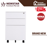 Newstar Mobile Lock Metal Pedestal 3 Drawer Steel