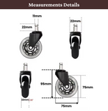 Heavy Duty Office Chair Caster Wheels, Set of 5, Incredibly Smooth & Quiet Casters