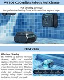 WYBOT C2 Cordless Robotic Automatic Pool Cleaner for All Shape Of Pools