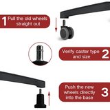 Office Chair Wheels Feet Locking, Fixed Casters Wheels
