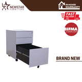 Newstar Mobile Lock Metal Pedestal 3 Drawer Steel