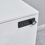 Mobile Metal Pedestal with Digital Lock, 3 Drawer File Cabinet