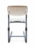 Height adjustable student chair, rear view