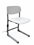 Height adjustable student chair, White, three-quarter view