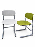 Height adjustable student chair in White and Green
