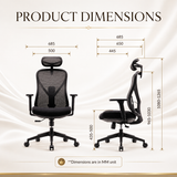 Parke Ergonomic Mesh Office Chair with Headrest