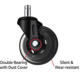Heavy Duty Office Chair Caster Wheels, Set of 5, Incredibly Smooth & Quiet Casters