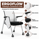ErgoFlow Training & Conference Chair with Flip-Up Seat and Optional Writing Tablet | Singapore