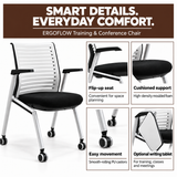 ErgoFlow Training & Conference Chair with Flip-Up Seat and Optional Writing Tablet | Singapore