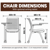 ErgoFlow Training & Conference Chair with Flip-Up Seat and Optional Writing Tablet | Singapore