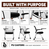 ErgoFlow Training & Conference Chair with Flip-Up Seat and Optional Writing Tablet | Singapore