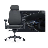 LiberNovo Maxis Airflow ergonomic chair in Graphite Black — front view with Active Airflow seat fan detail