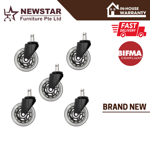 Heavy Duty Office Chair Caster Wheels, Set of 5, Incredibly Smooth & Quiet Casters