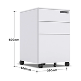 Mobile Metal Pedestal with Digital Lock, 3 Drawer File Cabinet