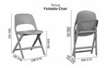 Nova Fold folding chair dimensions: 510 mm wide, 540 mm deep, 785 mm high, 455 mm seat height