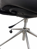 Polished aluminium five-star base and castors of the Newstar Nova chair