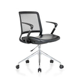 Newstar Nova conference chair three-quarter view with aluminium base