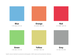 Nova Riser choral riser colour range: blue, orange, red, green, yellow and grey