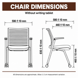 ErgoFlow Training & Conference Chair with Flip-Up Seat and Optional Writing Tablet | Singapore