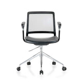 Newstar Nova meeting conference chair, front view with mesh back and PU seat