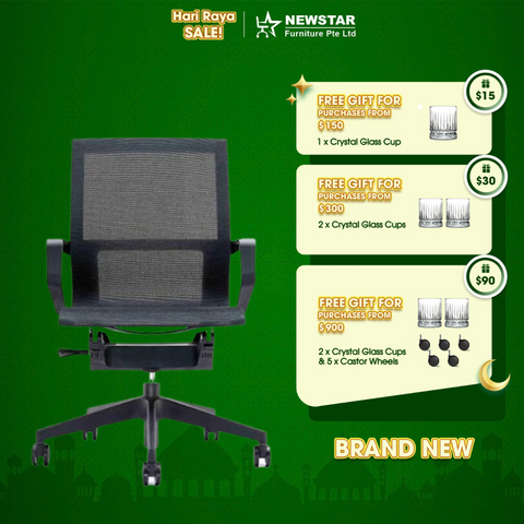 Wave Office Chair, Black and Grey Colour