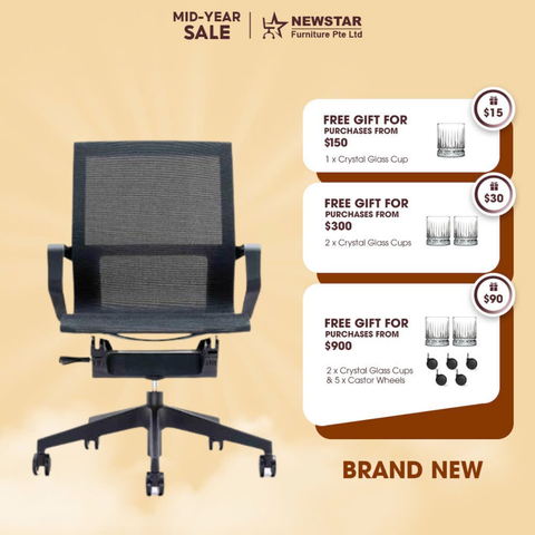Wave Office Chair, Black and Grey Colour