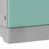 Base plinth detail of the 1024mm ABS student locker in green