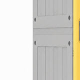 ABS locker body panel and door joint detail in yellow
