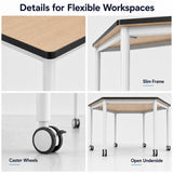 Mobile Classroom Desk with Lockable Castors — Custom Sizes
