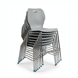 Newstar stackable bar chair, stack of ten, front angle