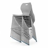 Newstar stackable bar chair, stack of ten, side angle