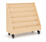 Mobile Classroom Book Display Shelf with Lockable Castors