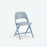 Nova Fold light gray folding chair, front view on white background