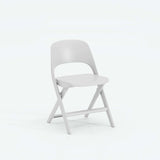 Nova Fold milky white folding chair, front view on white background