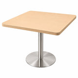 Stainless Steel Pedestal Table 80x80cm — Maple / White Top | Pre-Order | Singapore