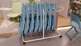 Nova Fold folding chairs loaded on the transport trolley