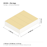 Nova Riser M1250 choral riser flat stage dimensions: 1250 × 1600 × 312 mm