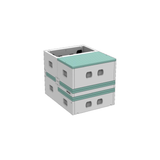 Nova Riser choral risers folded and stored upright as a compact block
