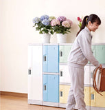 Students using ABS school backpack lockers in a Singapore classroom